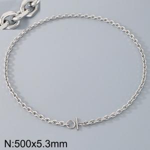 Stainless Steel OT Buckle Grinding Edge O-Chain Necklace - KN290306-Z