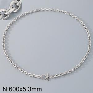 Stainless Steel OT Buckle Grinding Edge O-Chain Necklace - KN290308-Z