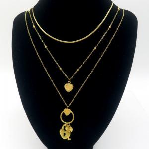 SS Gold-Plating Necklace - KN290561-HDJ