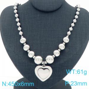 European and American cross-border personalized fashion exaggerated design bead necklace peach heart pendant - KN290860-Z