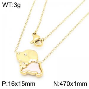 Puppy Pendant Stainless Steel Necklace For Women Girl Fashion Cute Gold Silver Color Party Jewelry Gift Wholesale - KN290917-GC