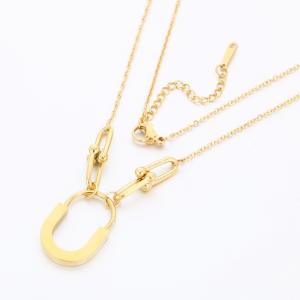 SS Gold-Plating Necklace - KN290985-SP