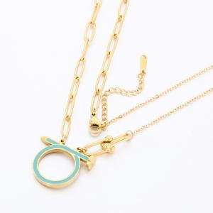 SS Gold-Plating Necklace - KN290986-SP