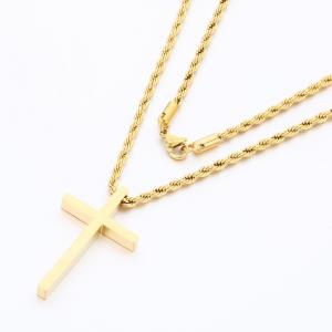 SS Gold-Plating Necklace - KN290987-SP