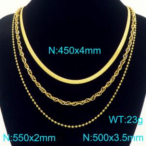 SS Gold-Plating Necklace - KN292223-Z
