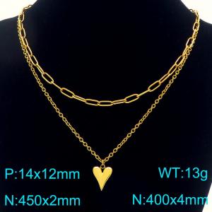 SS Gold-Plating Necklace - KN292231-Z