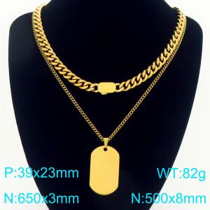 SS Gold-Plating Necklace - KN292301-Z