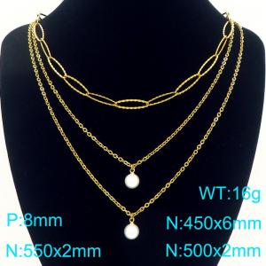 SS Gold-Plating Necklace - KN292305-Z