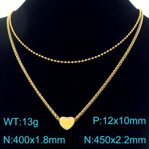 SS Gold-Plating Necklace - KN292569-Z