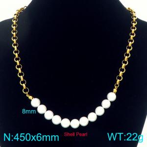 SS Gold-Plating Necklace - KN292571-Z