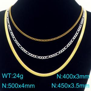 SS Gold-Plating Necklace - KN292575-Z