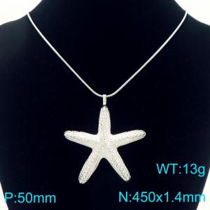 Fashionable ocean style stainless steel starfish necklace - KN292611-Z