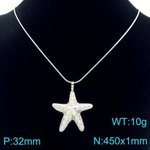Fashionable ocean style stainless steel starfish necklace - KN292615-Z