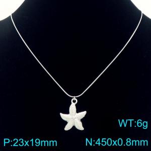 Fashionable ocean style stainless steel starfish necklace - KN292617-Z