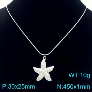 Fashionable ocean style stainless steel starfish necklace - KN292619-Z