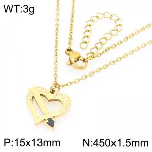 Fashion Stainless Steel Piercing Through the Heart Charm Necklace Women Fashion Jewelry Stud Necklaces - KN292968-Z