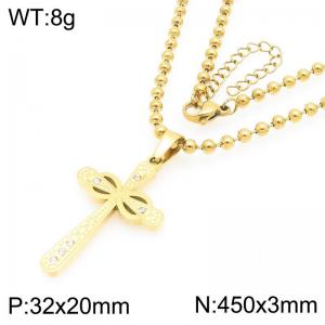 High Quality Vintage Jewelry Stainless Steel Infinity Cross Pendant Necklace Bead Chain Jewelry Zircon Necklaces - KN292981-Z