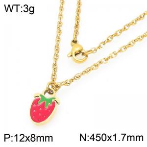 Boho Strawberry Neckalce for Women Gold Color Stainless Steel Jewelry - KN292995-Z