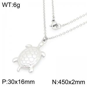 Fashionable ocean style stainless steel turtle necklace - KN293225-Z