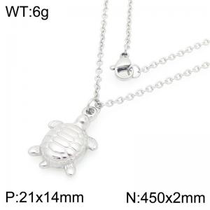 Fashionable ocean style stainless steel turtle necklace - KN293226-Z