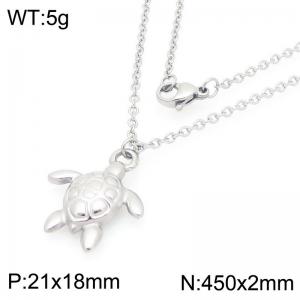 Fashionable ocean style stainless steel turtle necklace - KN293231-Z