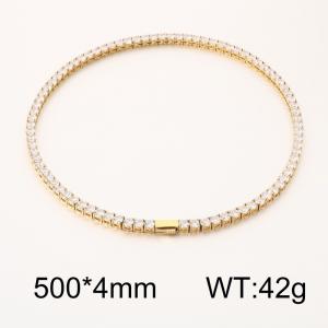 Stainless Steel Stone Necklace - KN293265-CALY