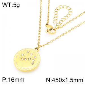 Fashionable countryside style stainless steel necklace paired with diamond studded Tree of Life pendant - KN293301-Z