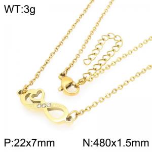 Fashionable and personalized stainless steel infinite symbol diamond necklace - KN293303-Z