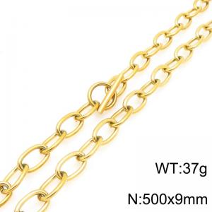 Fashion stainless steel O-chain 50cm necklace with OT buckle - KN293479-Z