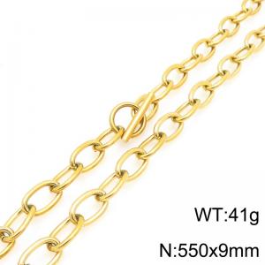 Fashion stainless steel O-chain 55cm necklace with OT buckle - KN293480-Z