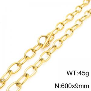 Fashion stainless steel O-chain 60cm necklace with OT buckle - KN293481-Z