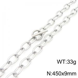 Fashion stainless steel O-chain 45cm necklace with OT buckle - KN293482-Z