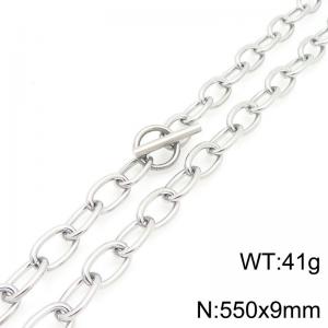 Fashion stainless steel O-chain 55cm necklace with OT buckle - KN293484-Z