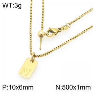 Fashionable stainless steel gold-plated letter N paired with a versatile necklace - KN293706-Z