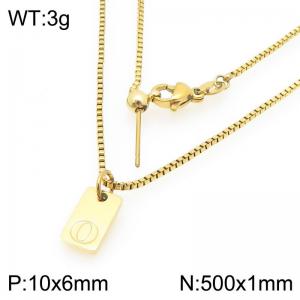 Fashionable stainless steel gold-plated letter O paired with a versatile necklace - KN293707-Z