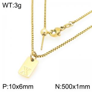 Fashionable stainless steel gold-plated letter X paired with a versatile necklace - KN293716-Z
