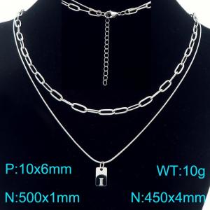 Simple Chain Link Necklace Customized Alphabet I Pendant Women  Silver Color Fashion Goth Jewelry Party Gift - KN293785-Z