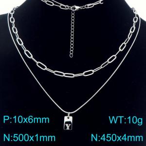 Simple Chain Link Necklace Customized Alphabet Y Pendant Women  Silver Color Fashion Goth Jewelry Party Gift - KN293801-Z