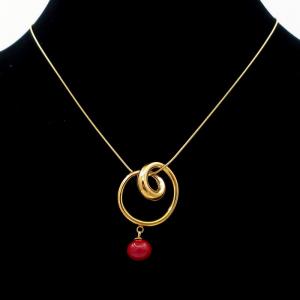 SS Gold-Plating Necklace - KN295189-MI