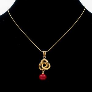 SS Gold-Plating Necklace - KN295193-MI
