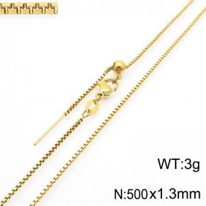 Simple and trendy stainless steel adjustable box chain necklace - KN295635-Z