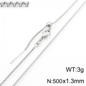 Simple and trendy stainless steel adjustable box chain necklace - KN295636-Z