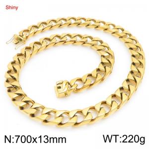 700X13mm Gold-Plated Stainless Steel Cuban Necklace - KN295700-ZLY