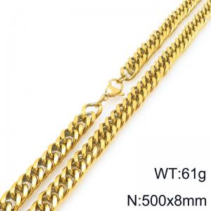 SS Gold-Plating Necklace - KN296420-ZZ