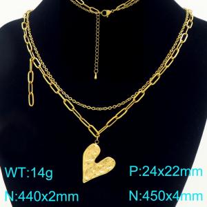 SS Gold-Plating Necklace - KN297198-Z