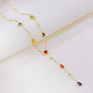SS Gold-Plating Necklace - KN297549-SXSJ