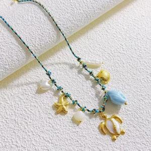 SS Gold-Plating Necklace - KN297582-SXSJ