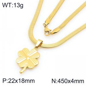SS Gold-Plating Necklace - KN297624-Z