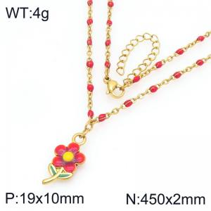 SS Gold-Plating Necklace - KN297630-Z