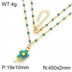 SS Gold-Plating Necklace - KN297631-Z